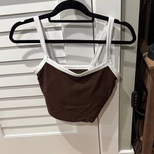 Abercrombie and Fitch Brown and White Women's Top